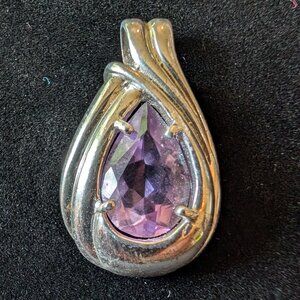 Vintage Sterling Silver Amethyst Pendant